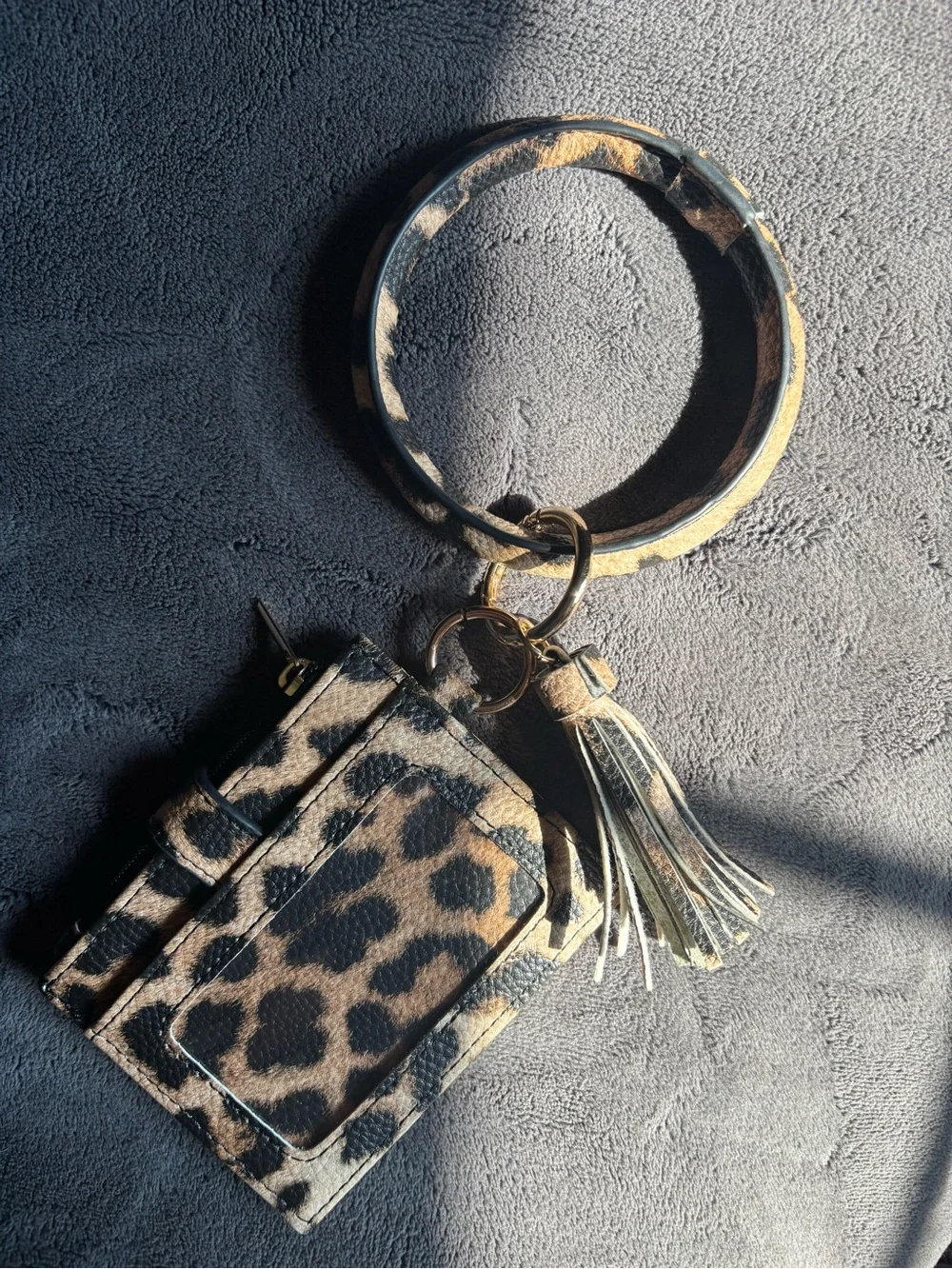 Animal Print Wristlet Wallet Keychain